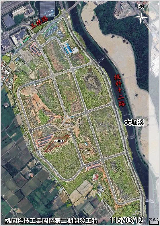 桃園科技工業園區第二期 — 高解析正射影像(施工進度監測)